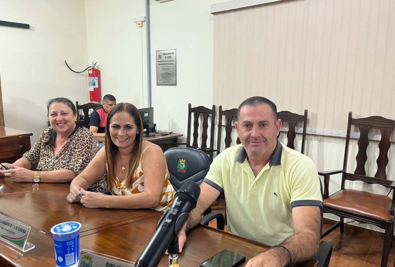 Vereadoras Leila Naldi e Preta  e vereador Rivael Leme dos Santos
