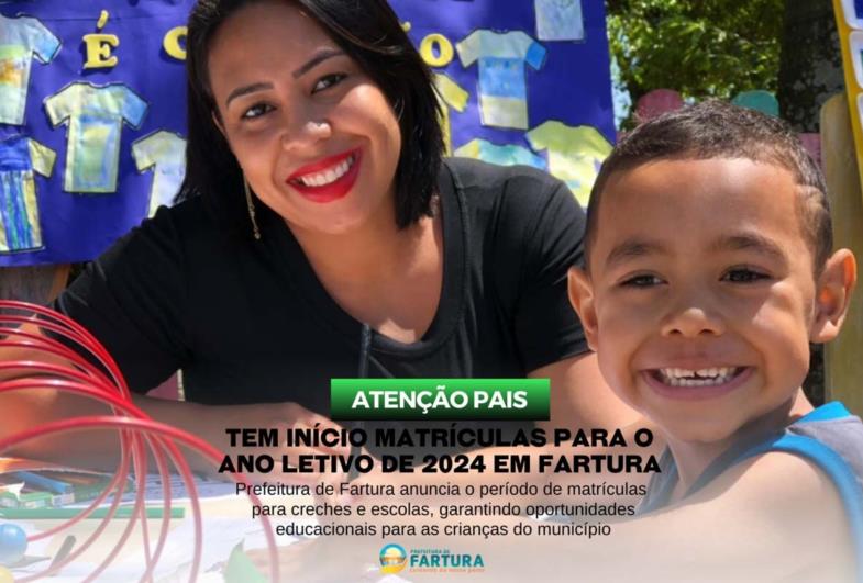 Tem início matrículas para o ano letivo de 2024 em Fartura