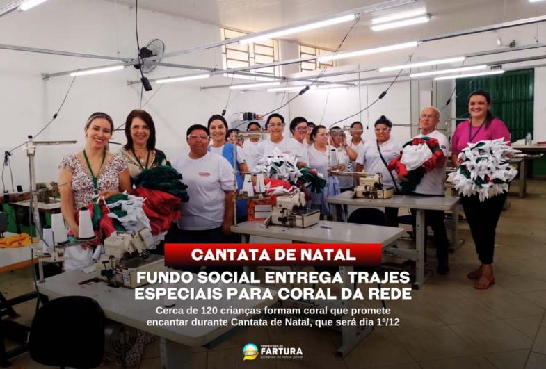 Alunos do Fundo Social entregam trajes especiais para Cantata de Natal em Fartura