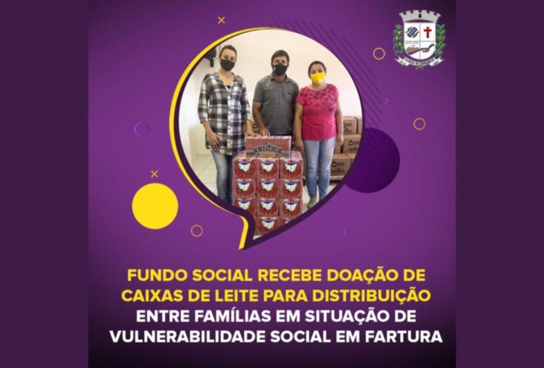 Fundo Social de Fartura recebe doação de caixas de leite 