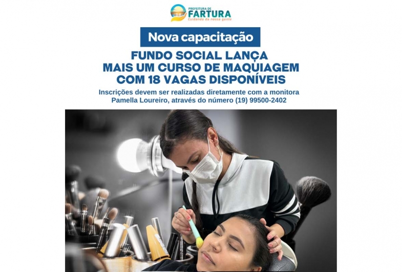 Fundo Social lança mais um Curso de Maquiagem com 18 vagas disponíveis