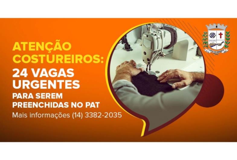 Atenção costureiros: Vagas urgentes disponíveis no PAT
