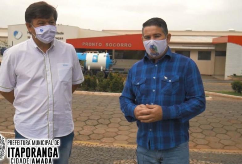 Equipe da Sabesp continua higienização em prédios do setor da Saúde de Itaporanga