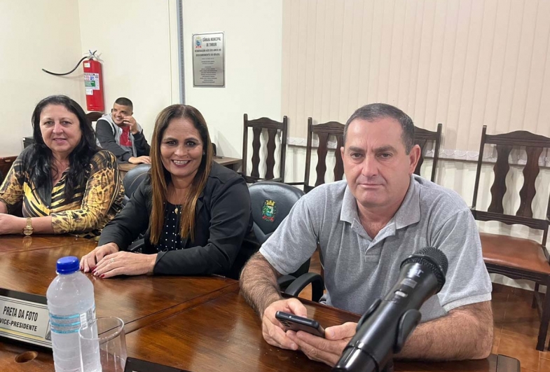 Vereadoras Leila Naldi, Preta e  vereador Rivael Leme dos Santos