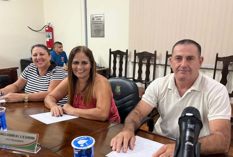 Vereadoras Leila Naldi, Preta e  vereador Rivael Leme dos Santos