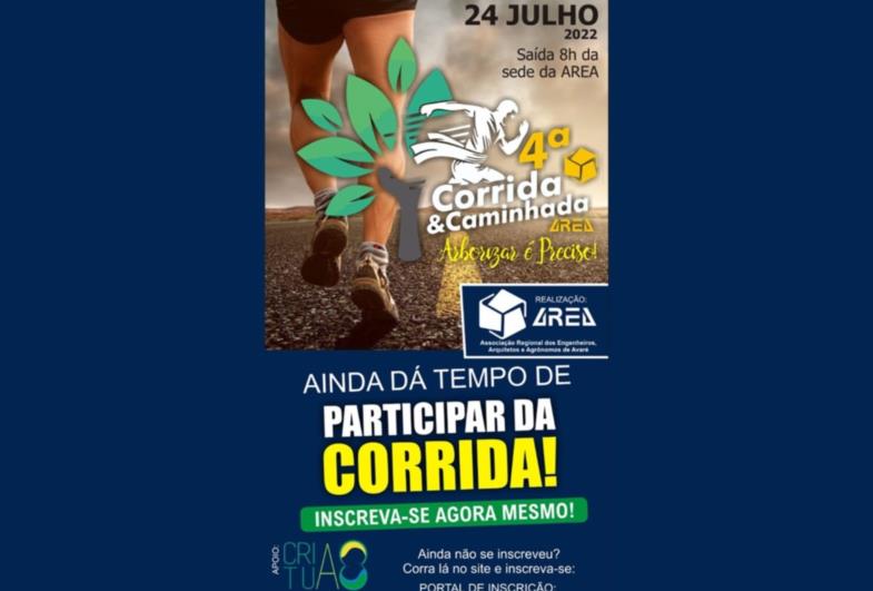 Imperdível! Nesse domingo (24), acontece a 4° Corrida & Caminhada Arborizar é Preciso, em Avaré