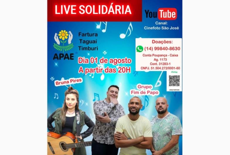 “LIVE SOLIDÁRIA” DESTINARÁ RENDA PARA APAE DE FARTURA