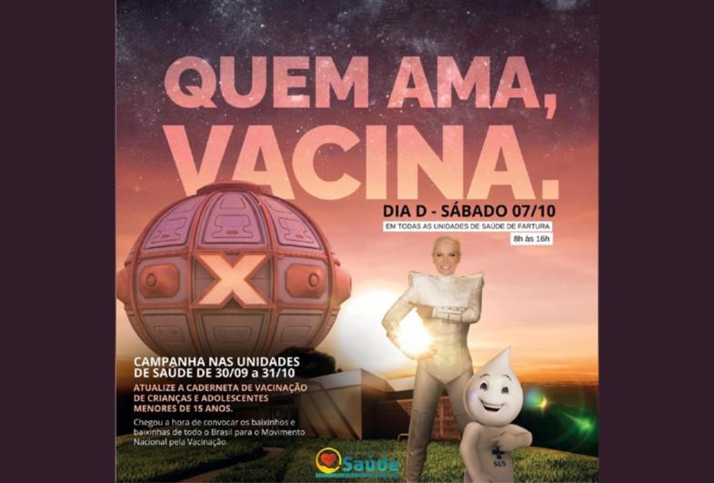 Dia D da Campanha de Multivacinação amanhã sábado (7/10) em Fartura