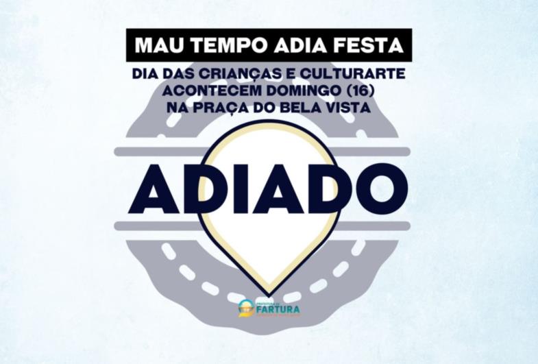 Mau tempo adia festa: Comemoração de Dia das Crianças e CulTurArte acontecem no domingo (16) na Praça do Bela Vista