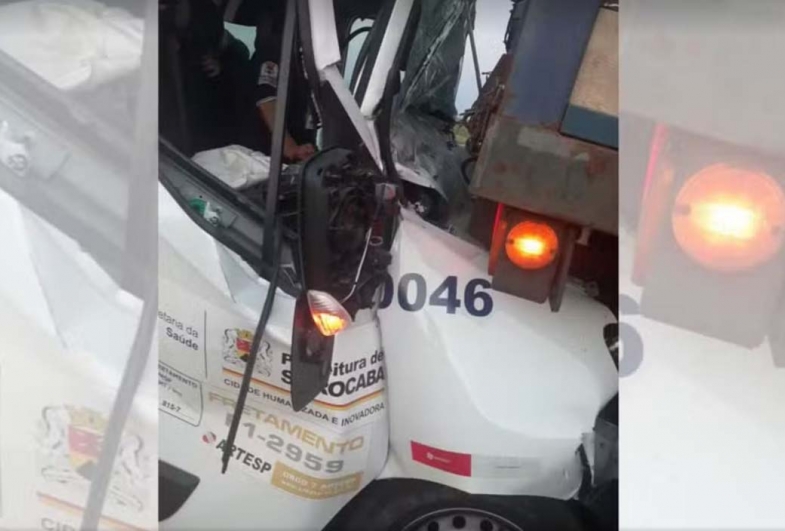 Veículo da Secretaria de Saúde de Sorocaba se envolve em acidente com caminhão em Barra Bonita; motorista morreu