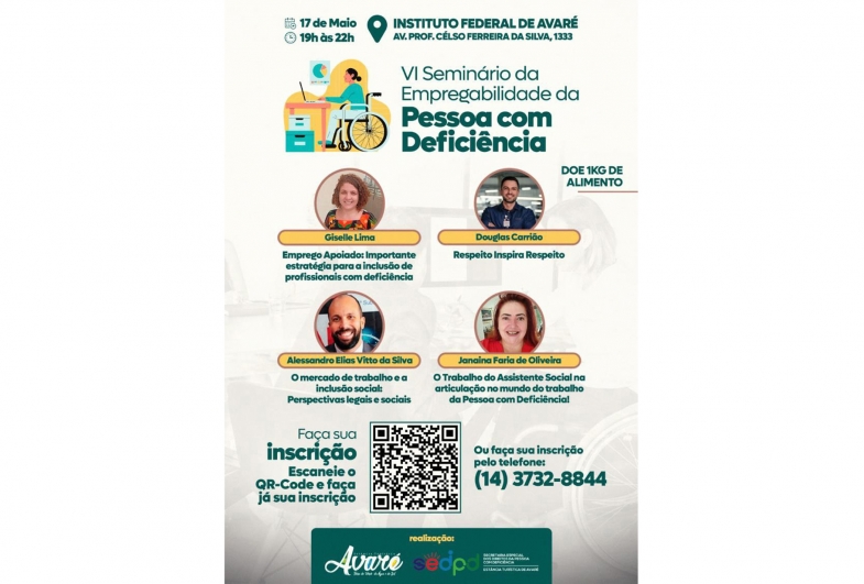 Seminário sobre empregabilidade da pessoa com deficiência está com inscrições abertas em Avaré