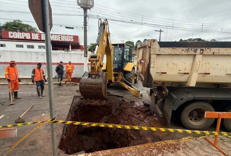 Após alagamentos em Itararé, foram identificados  problemas na rede de drenagem e no pavimento