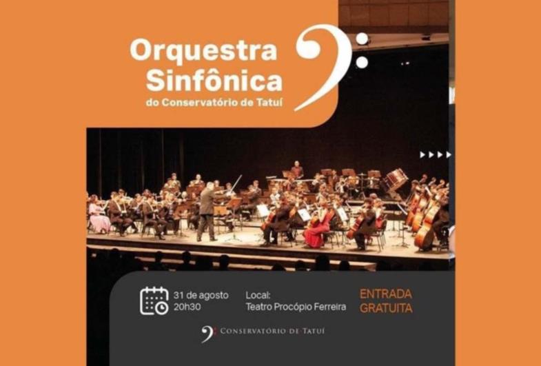 Orquestra Sinfônica se apresenta gratuitamente na próxima quarta-feira, 31, no Conservatório de Tatuí 