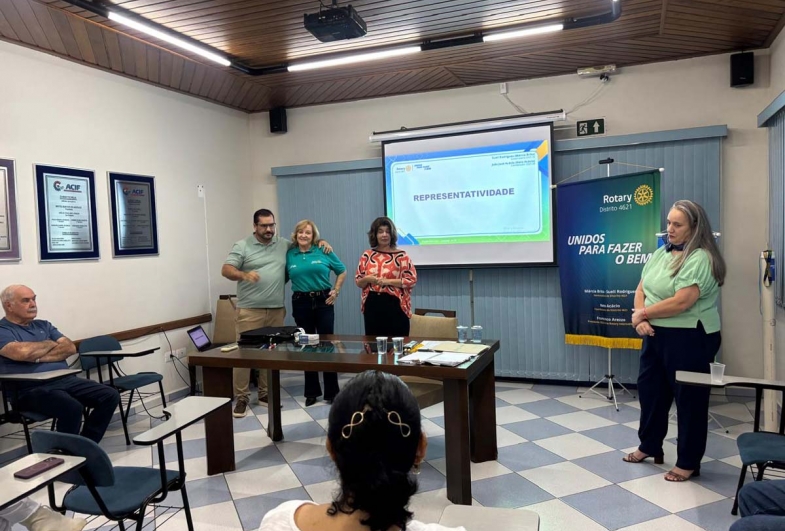Durante a reunião, foram detalhadas as ações desenvolvidas pelo Rotary Club