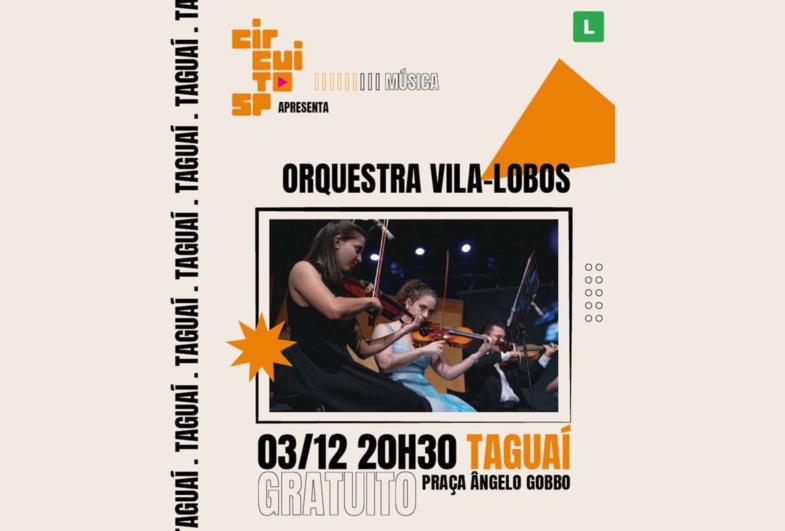 Orquestra de Câmara Villa Lobos vai se apresentar em Taguaí 