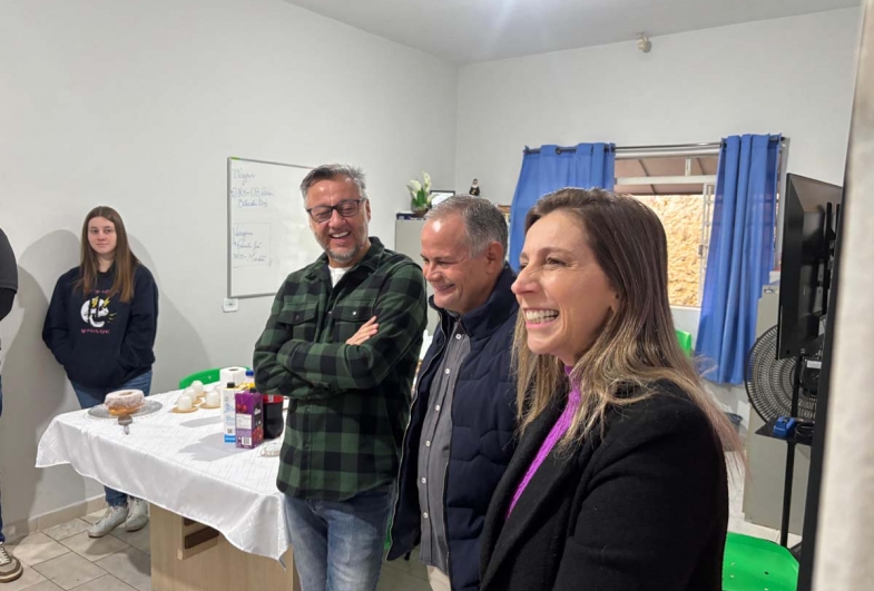Deputado federal João Cury, prefeito Edinho  Fundão e primeira-dama Pety