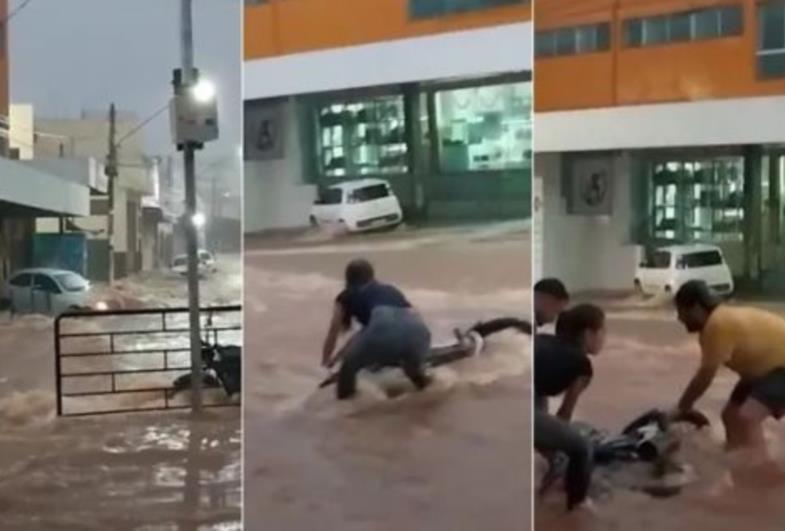 Chuva intensa provoca alagamentos e deixa veículos submersos em Itapeva