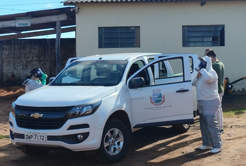 Equipe chegando à Garagem Municipal