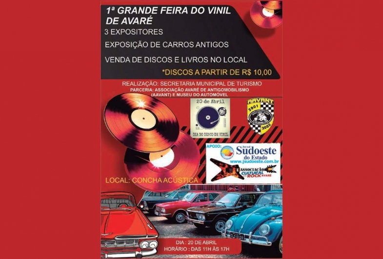 AAVANT participará da 1ª Grande Feira do Vinil, em Avaré, dia 20 próximo 