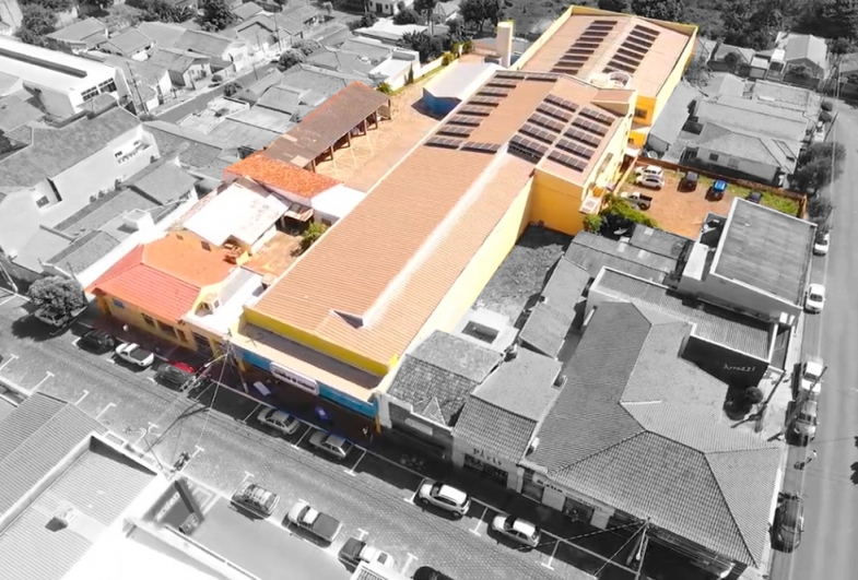 Vista aérea da matriz da Casa e Casa, em Fartura
