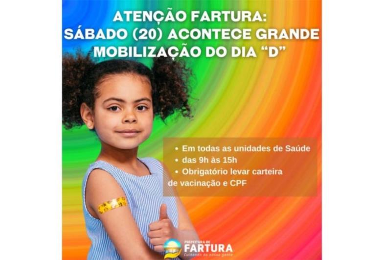 Atenção sábado (20) acontece grande mobilização do Dia “D” em Fartura