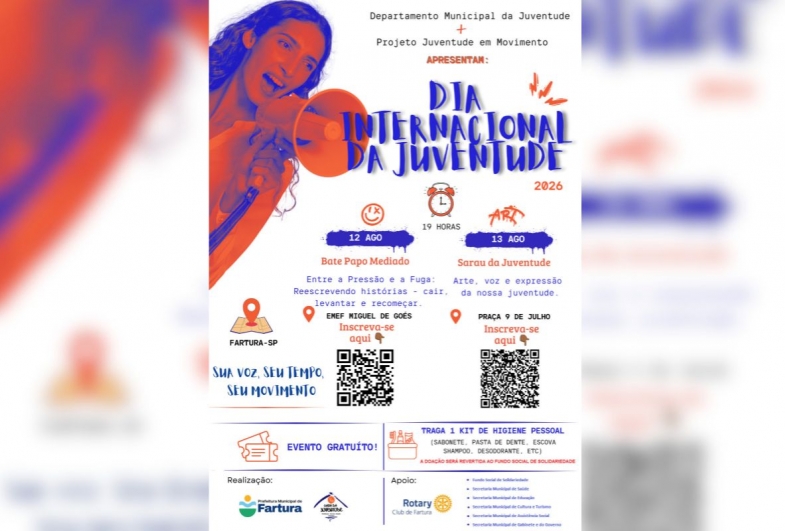 Dia Internacional da Juventude será celebrado em Fartura com programação especial