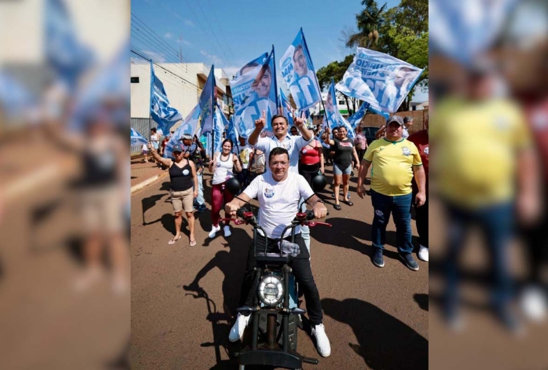Em Taquarituba, Maurício desfilou com apoiadores