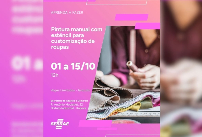 Itapeva recebe oficina gratuita de pintura manual com estêncil para customização de roupas