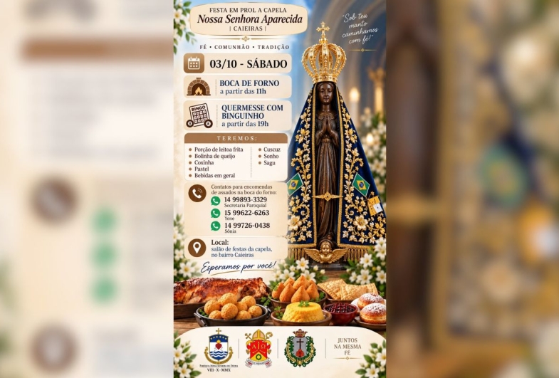 Festa de Nossa Senhora aparecida no Bairro Caieiras em Fartura