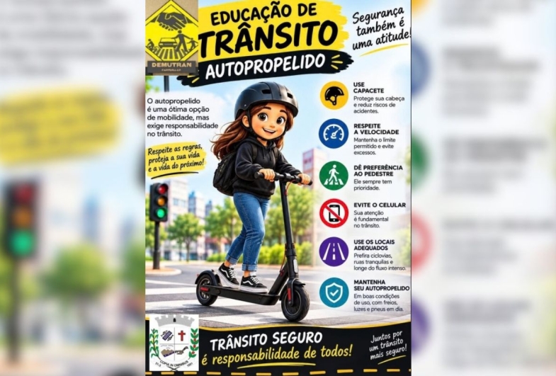 Demutran de Fartura reforça orientações para uso seguro de bicicletas e patinetes elétricos