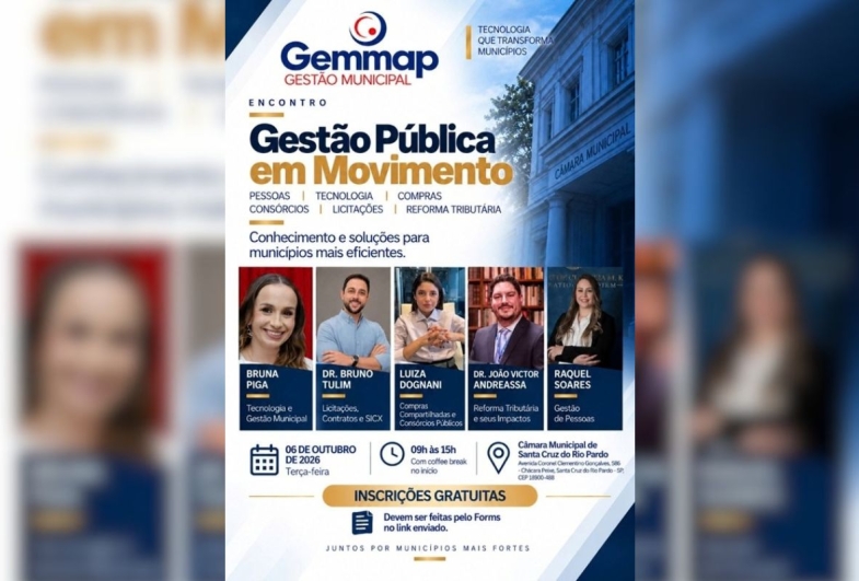 Gestão Pública em Movimento reúne especialistas em Santa Cruz do Rio Pardo