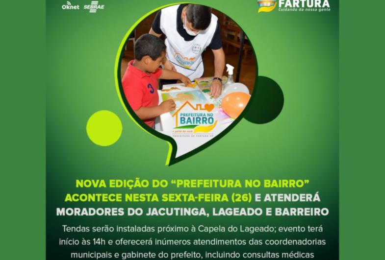 Nova edição do “Prefeitura no Bairro” acontece nesta sexta-feira (26) e atenderá moradores do Jacutinga, Lageado e Barreiro