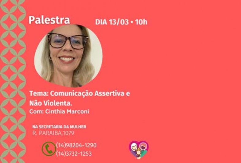  Comunicação assertiva é tema de palestra gratuita na quarta-feira, 13