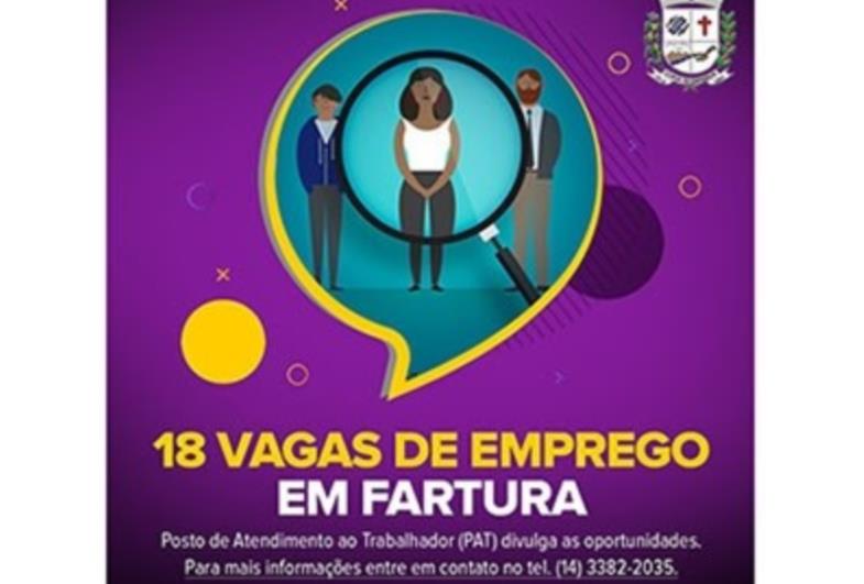 PAT divulga vagas de emprego em Fartura