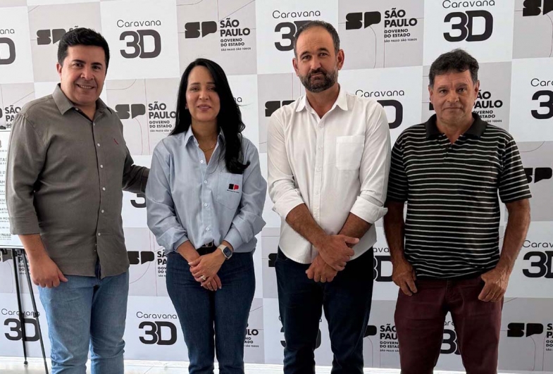 Prefeito Cristiano, primeira-dama do estado Cristiane Freitas, vice-prefeito Luciano e vereador Rubinho Lopes