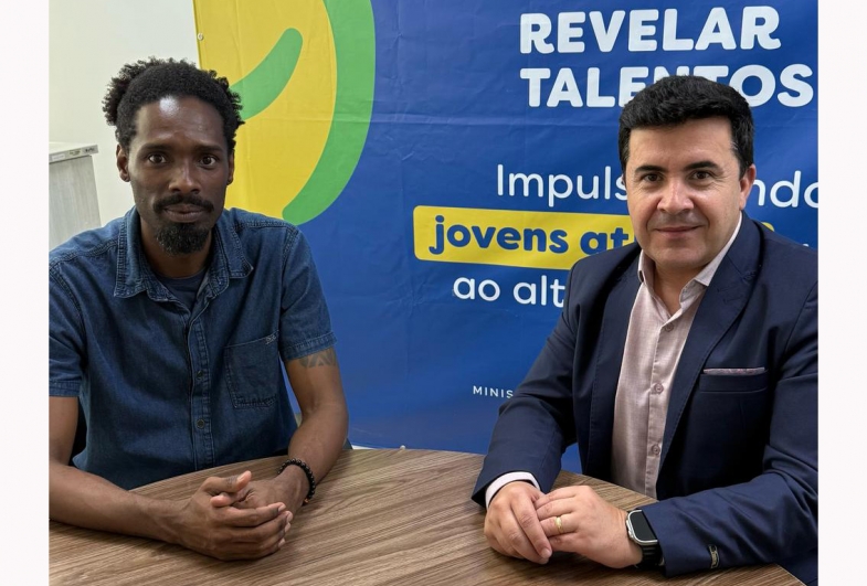 Secretário nacional dos esportes Diego Silva e Cristiano no Ministério dos Esportes