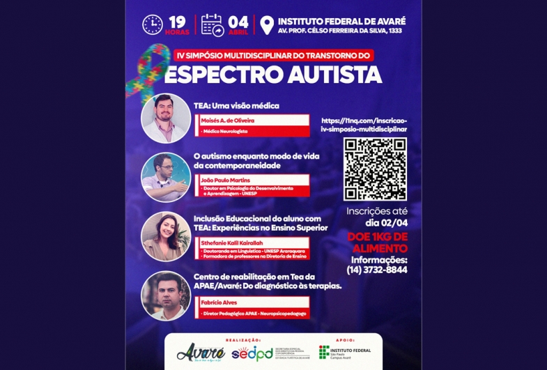 Simpósio gratuito sobre Transtorno do Espectro Autista está com inscrições abertas em Avaré