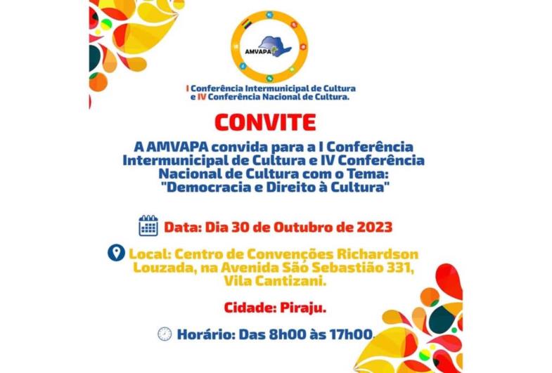 Conferência Nacional de Cultura acontece na segunda-feira, 30, em Piraju