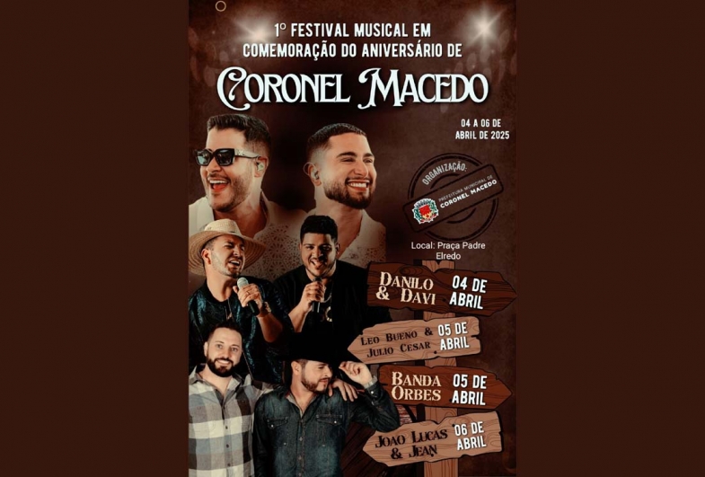 Coronel Macedo segue em festa para celebrar seus 60 anos com programação especial 