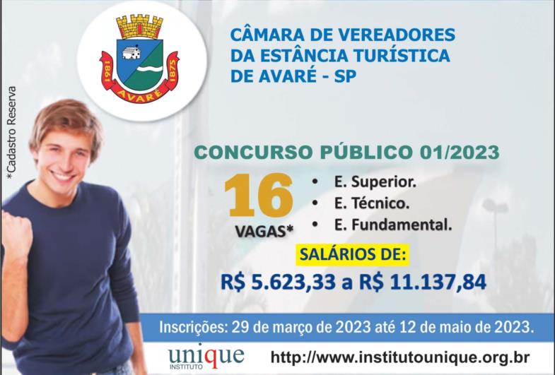 Concurso público da Câmara de Avaré