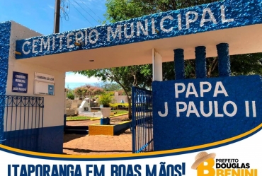 Prefeito Douglas Beni realiza reforma no cemitério municipal de Itaporanga 