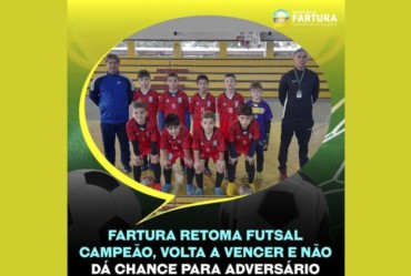 Fartura retoma futsal campeão, volta a vencer e não dá chance para adversário