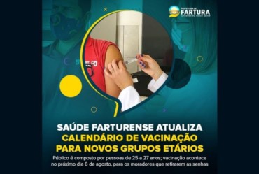 Saúde farturense atualiza calendário de vacinação para novos grupos etários