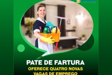 PATE de Fartura oferece quatro novas vagas de emprego