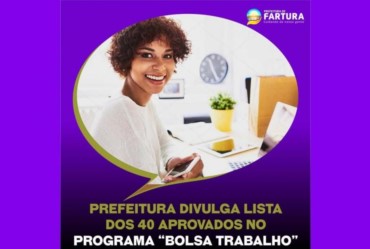 Prefeitura divulga lista dos 40 aprovados no Programa “Bolsa Trabalho” 