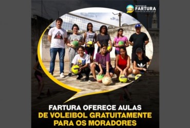 Fartura oferece aulas de voleibol gratuitamente para os moradores