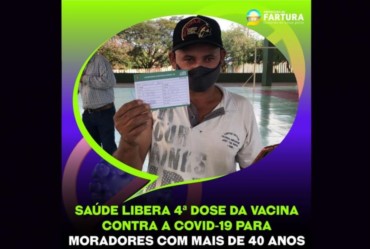 Saúde libera 4ª dose da vacina contra a Covid-19 para farturenses com mais de 40 anos