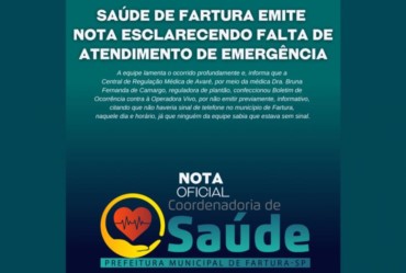 Saúde de Fartura emite nota esclarecendo não atendimento de emergência