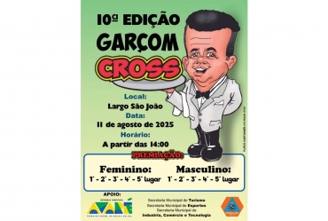 Garçom Cross acontece no dia 11 de agosto no Largo São João em Avaré