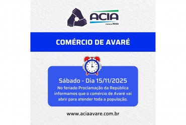 Comércio de Avaré abrirá normalmente neste sábado de feriado